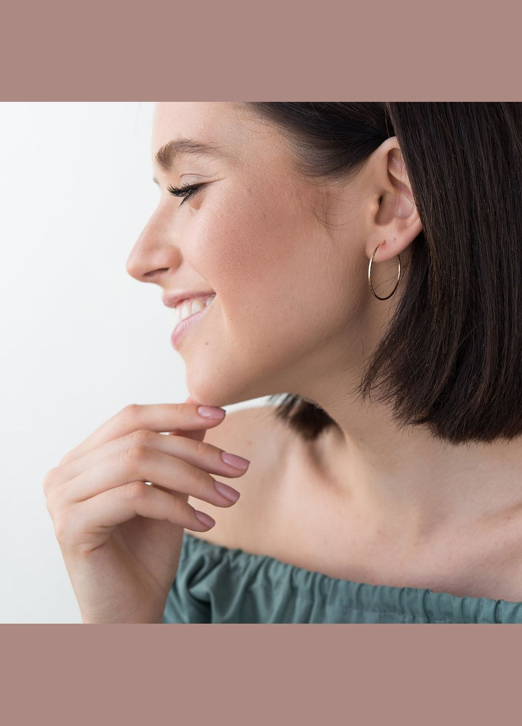 Серьги кольца в красном золоте (2.9 см) с01877 Oniks (314541316)