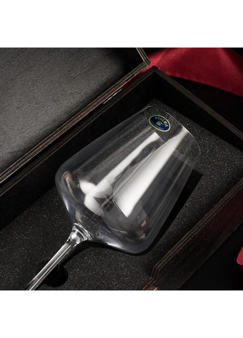 Подарунковий набір для вина на 1 бокал та костери Bohemia (364550590)