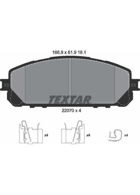 Колодки гальмівні (передні) Jeep Cherokee 13- (Advics) Q+ 2207001 UA63 Textar (339649646)