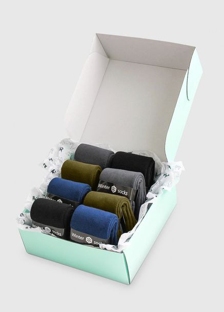 Білі шкарпетки в коробці 8 пар теплі махрові зимові високі безшовні якісні organic cotton носки 42-43 JILL ANTONY (314997279)