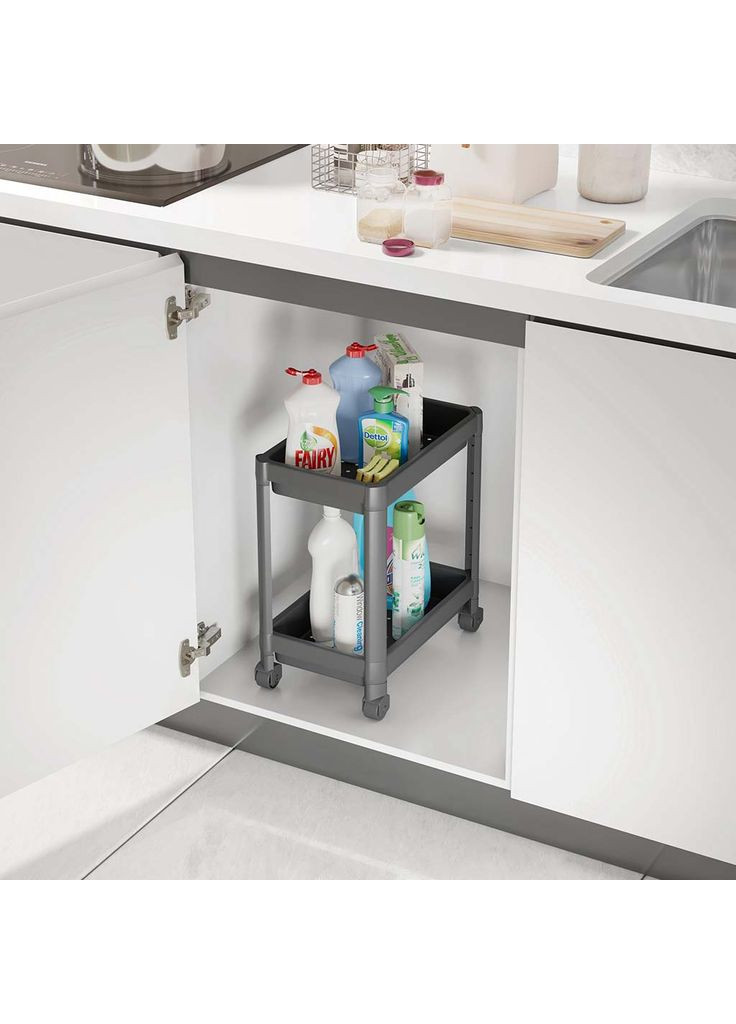 Етажерка двоярусна на коліщатках Omаk Plastik DecoBella () Omak Plastik 81518 (369656409)