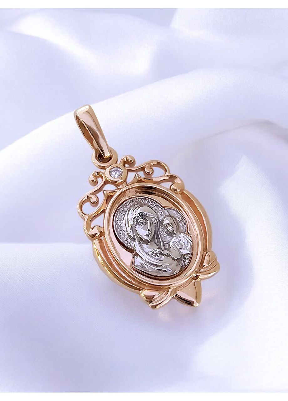 Золотий підвіс-ладанка «Божої Матері» (2,5см х 1,3см) 440500-1п Столична Ювелірна Фабрика (364551313)