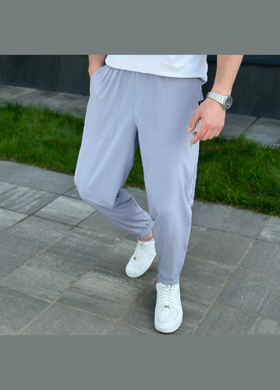 Светло-серые спортивные, повседневный летние джоггеры брюки Vakko