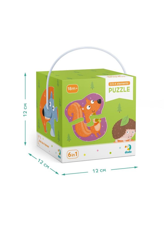 Дитячий пазл Лісові тварини DoDo 300195, 2-3-4 елементів DoDo Toys (334150470)