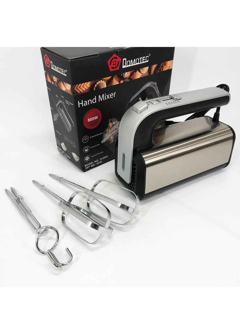 Простий ручний міксер R.6664, Міксер двованчиковий побутовий, Міксер з BX-971 двома віночками Domotec (349512145)