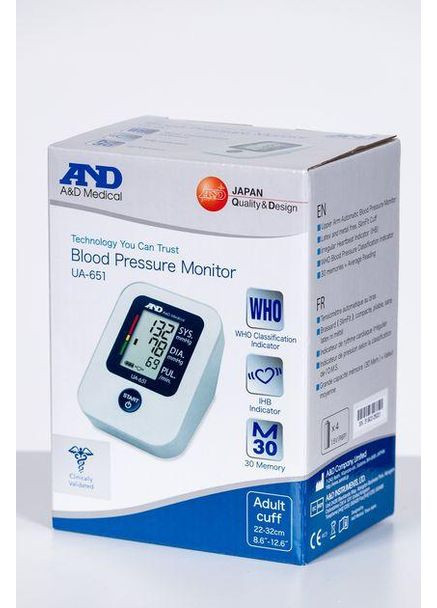Тонометр UA-651 с адаптером автоматический на плечо гарантия 10 лет and (349810639)