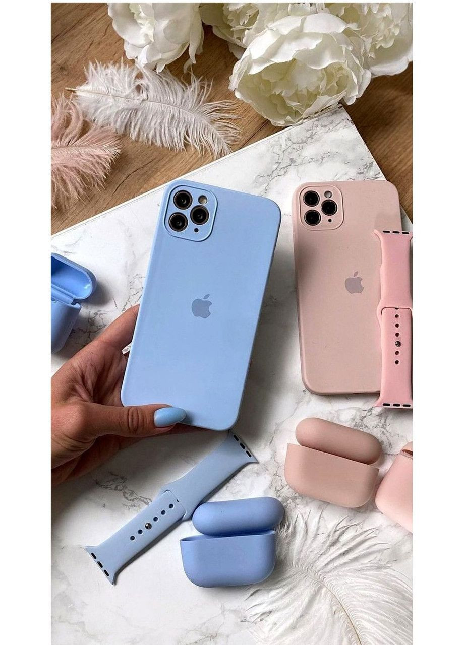 Чохол силіконовий протиударний для iPhone 15 із захистом камери персиковий Case (370167588)