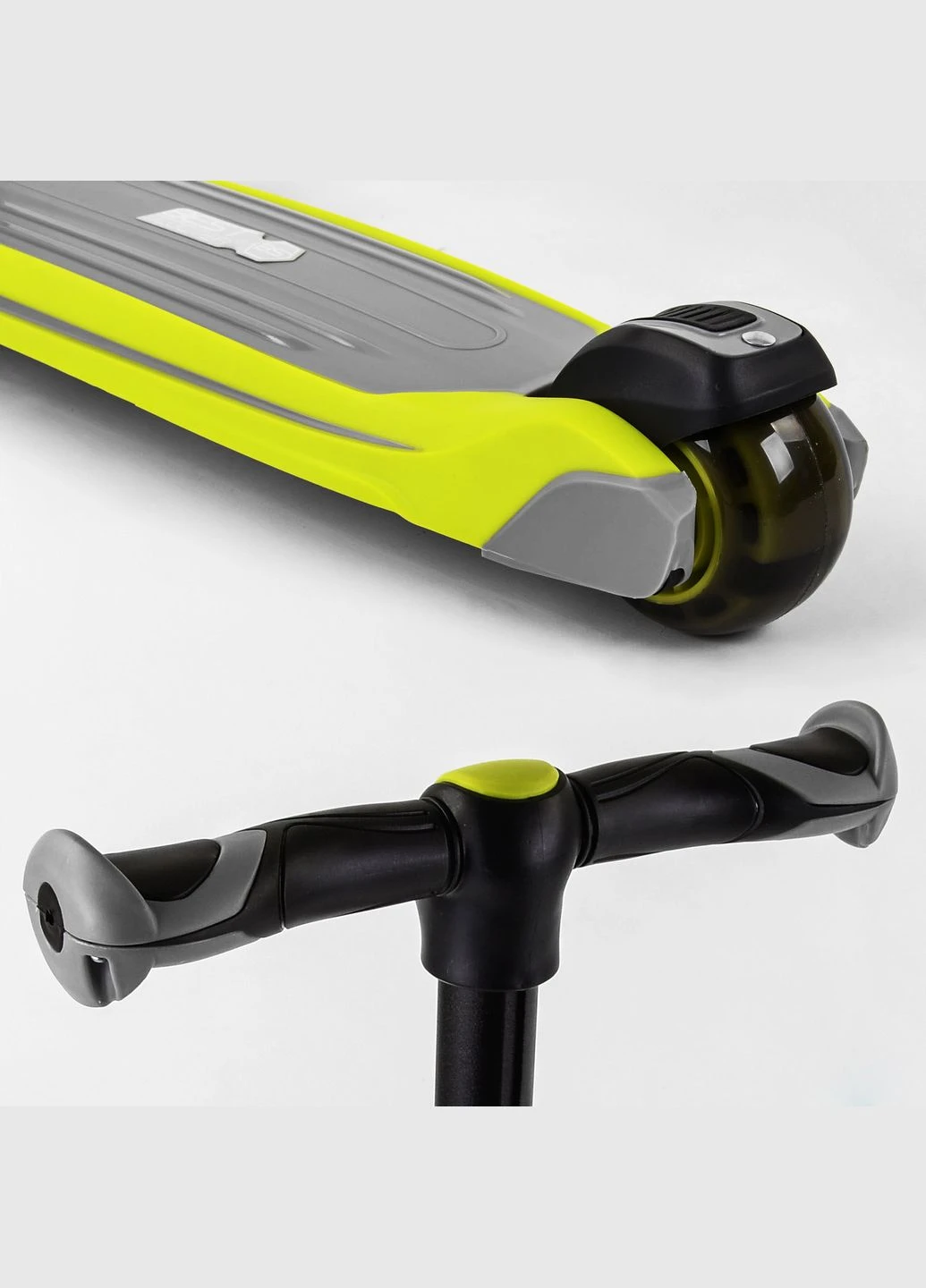 Самокат триколісний MAXI З СИДІННЯМ, колеса PU зі світлом. Yellow and grey (102929) Best Scooter (340911598)