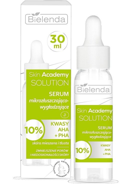 Сироватка для мікровідлущування та розгладження шкіри Skin Academy Solution Serum 30ml (1352206-14103195) Bielenda (368658302)