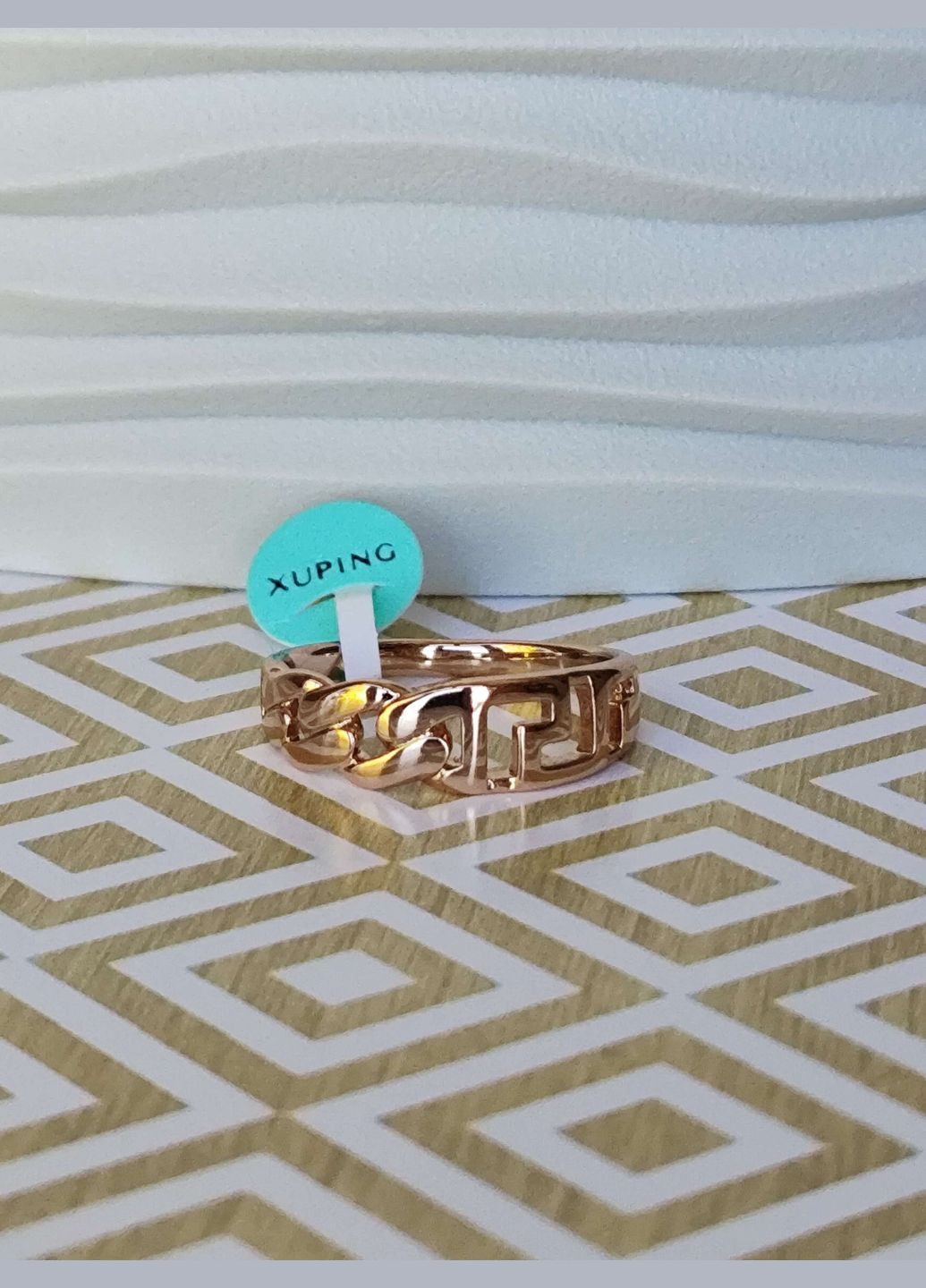 Стильна каблучка ксюпінг xuping позолота медичне золото позолочене Xuping Jewelry (337113999)