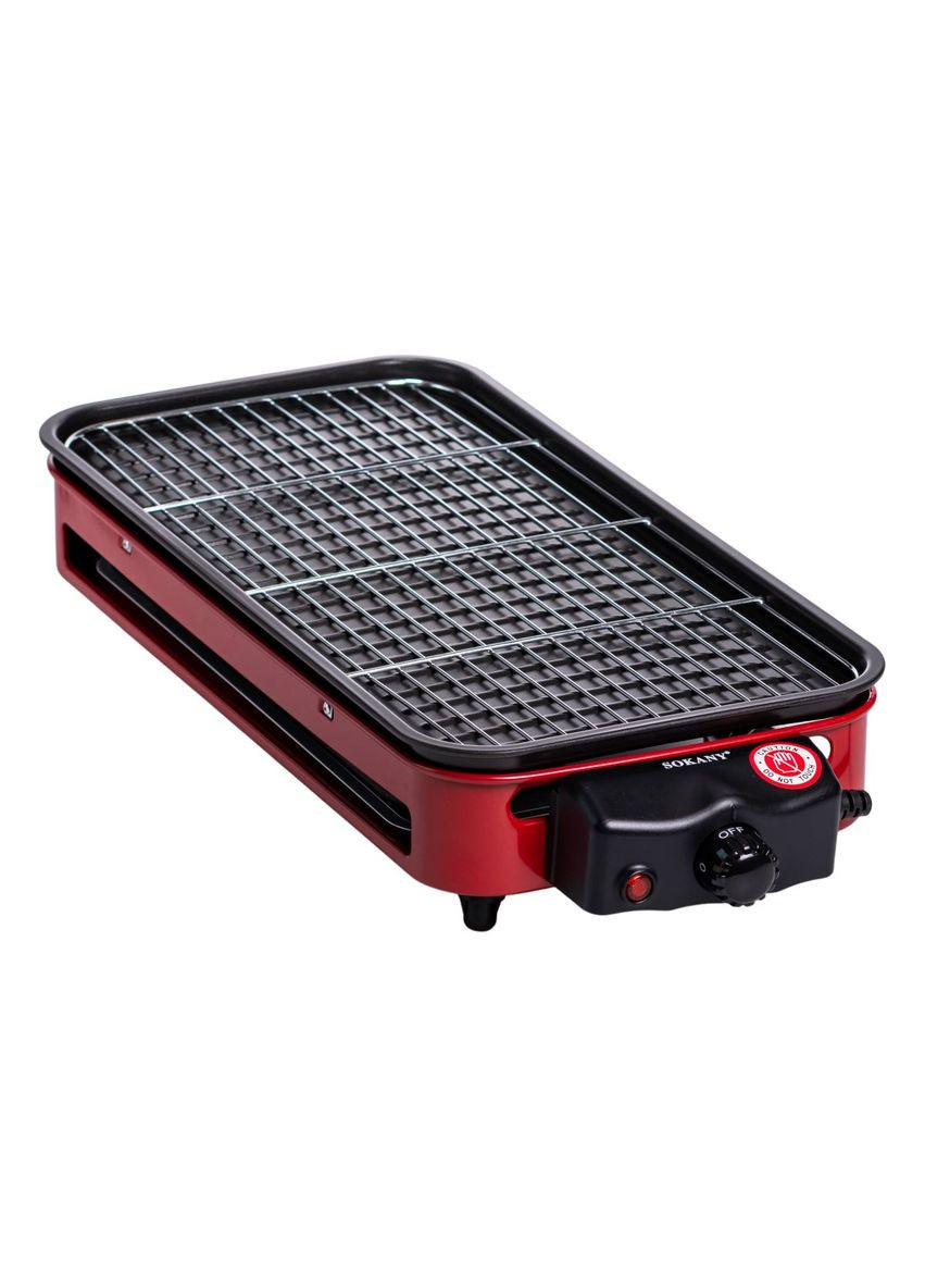 Електричний гриль настільний червоний 1500 Вт SK-6112 Sokany (353505384)