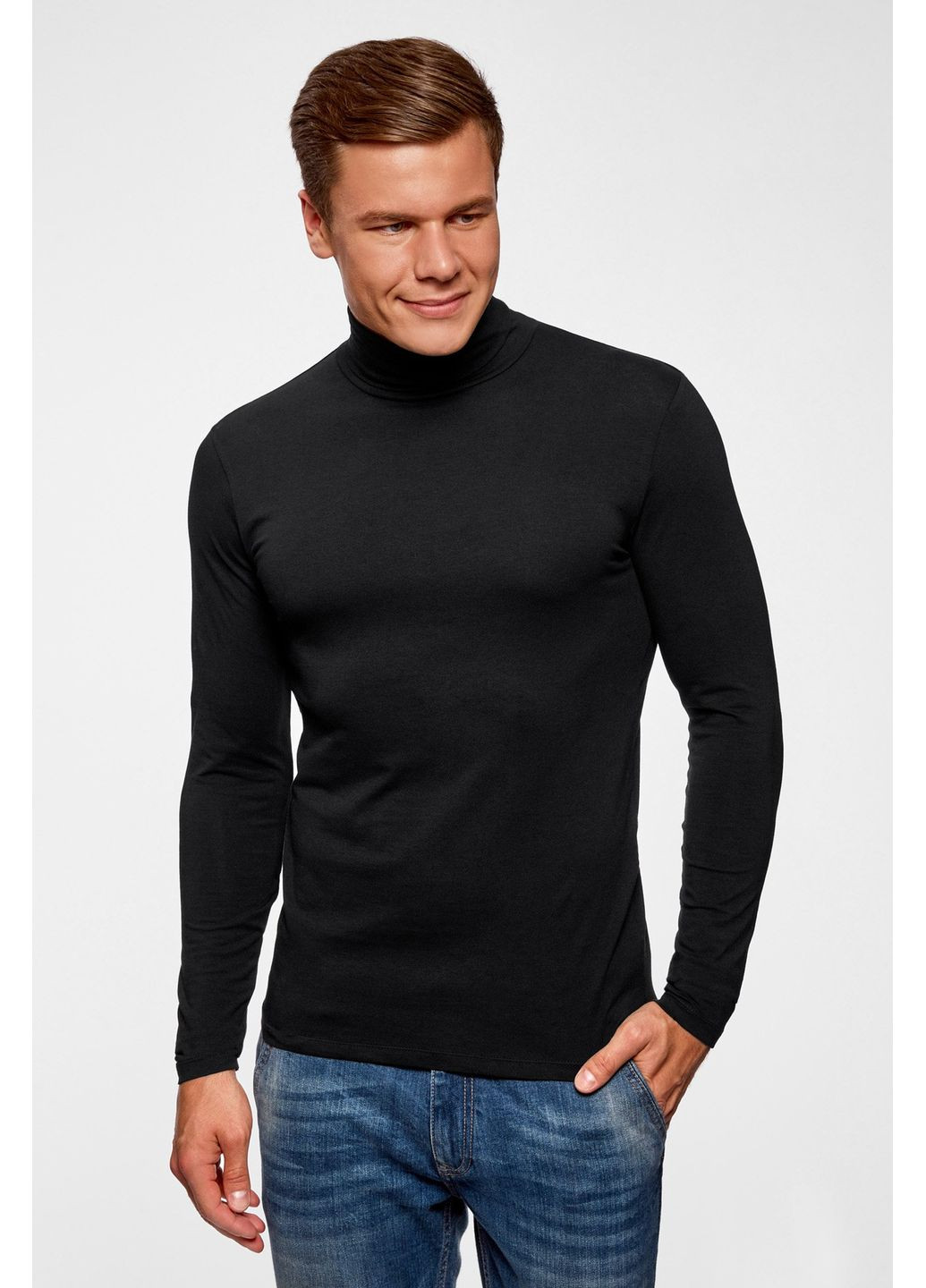 Черный зимний водолазка мужская теплая No Brand