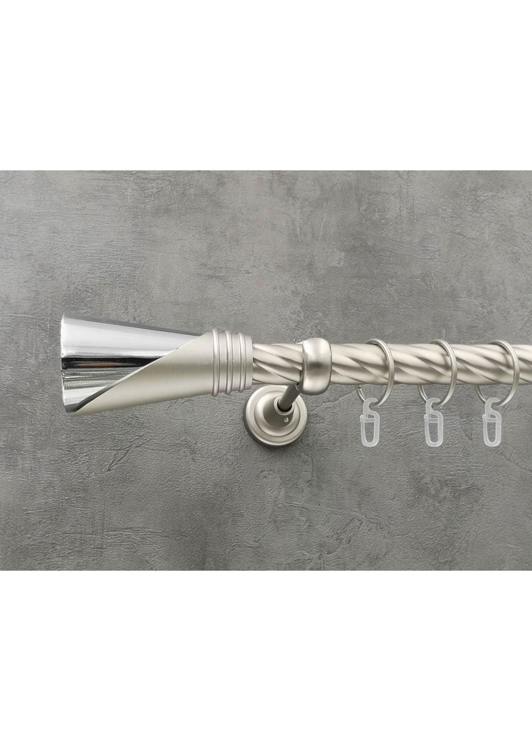 Карниз Дункан кручена штанга одинарний відкритий 25 мм 400 см Сатин Quadrum (352781836)