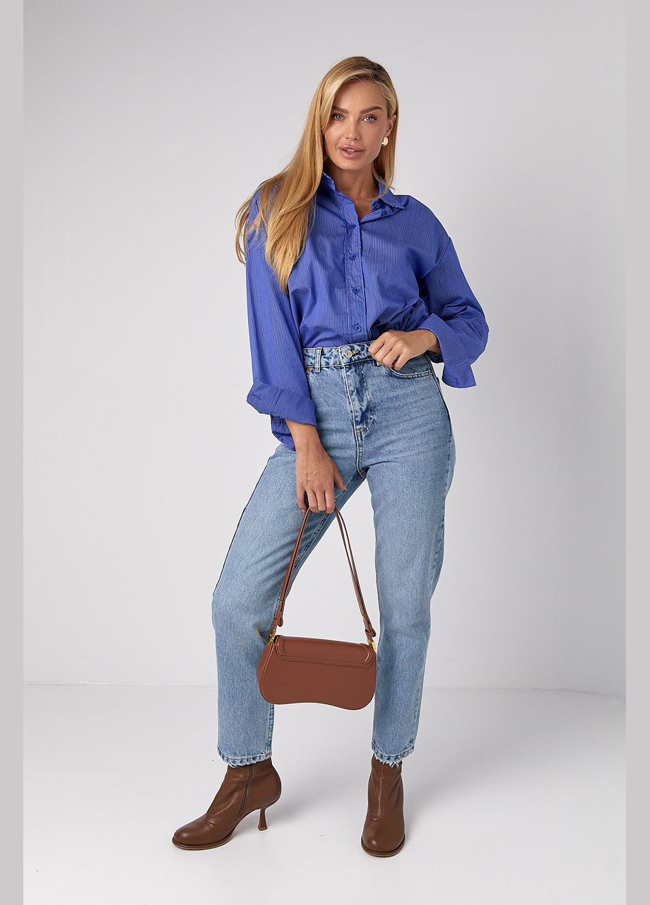 Смугаста жіноча сорочка oversize Lurex (301765947)