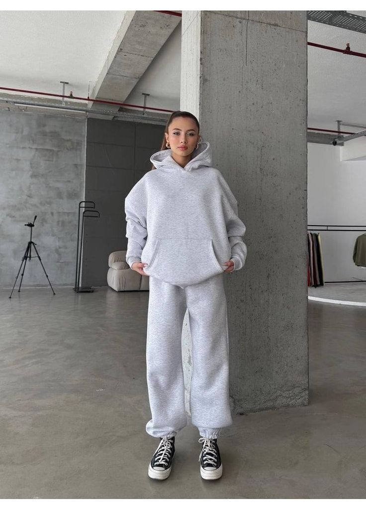 Теплий костюм із трьохнитки на флісі | Обʼємне худі + джогери | Заміри в описі DK/DL Мода без кордонів (361449445)
