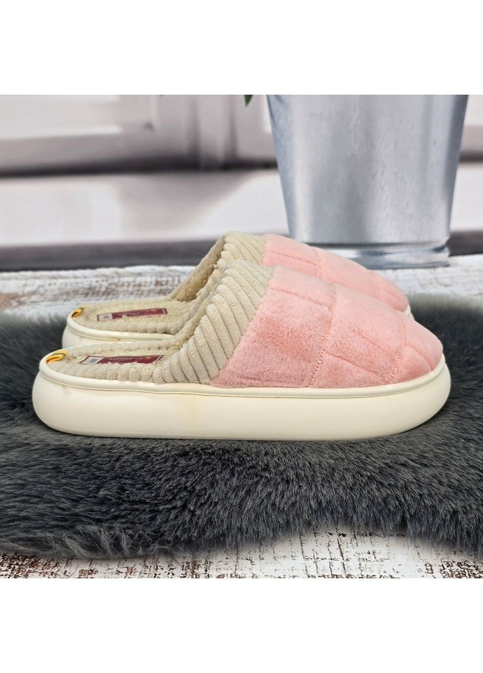 Тапочки жіночі домашні Fangre сірі м'які на пінковій підошві Fashion (366144544)