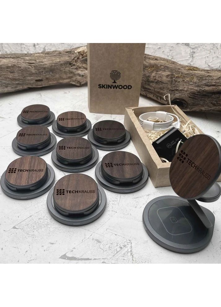 Бездротова зарядна станція для iPhone, Apple Watch і Apple AirPods SkinWood (396756997)