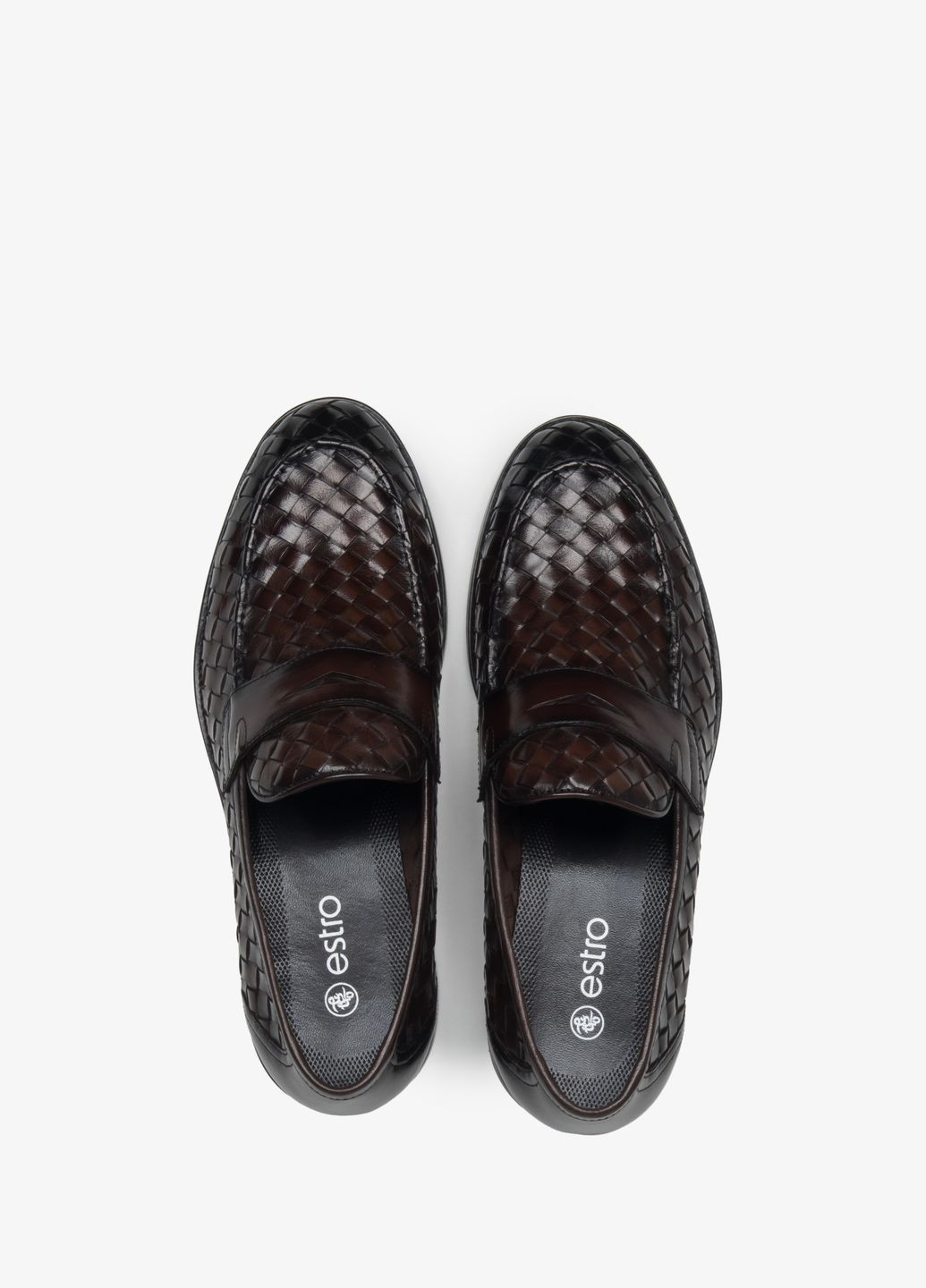 Коричневые лоферы, цвет коричневый Estro