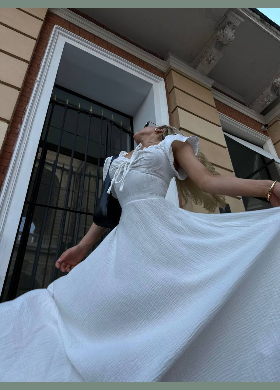 Белое женское хлопковое платье цвет белый р.42/46 450383 New Trend