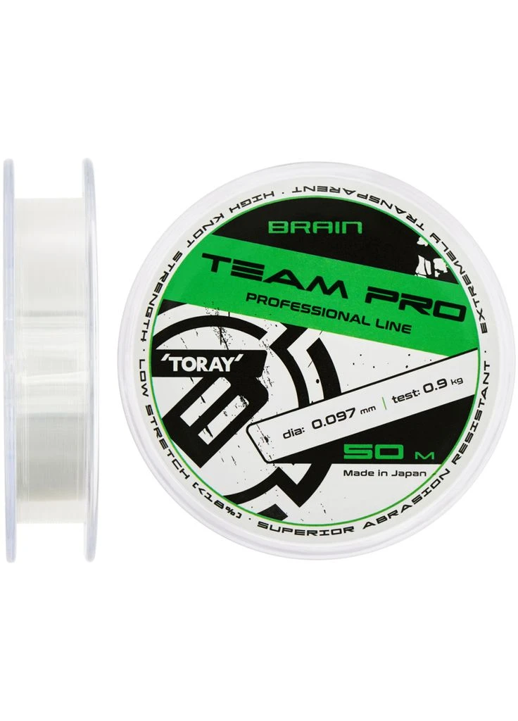 Леска Team Pro 50m (clear) 0.097mm 0.9kg (1858.26.81) Brain (399259237)