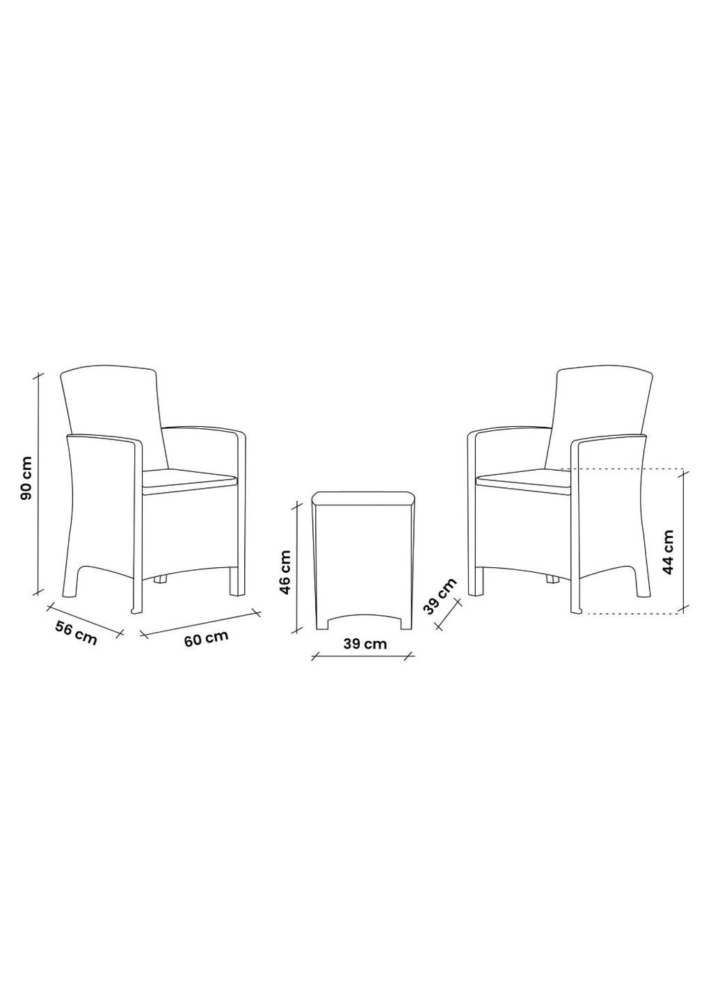 Набор садовой мебели Lido terrace серо-бежевый. Bica (362585863)