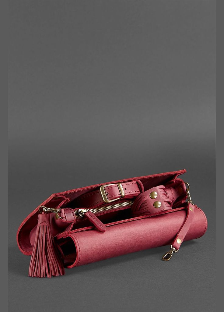 Жіноча шкіряна сумка Еліс бордова Краст (A-026848) BlankNote клатч (327874108)