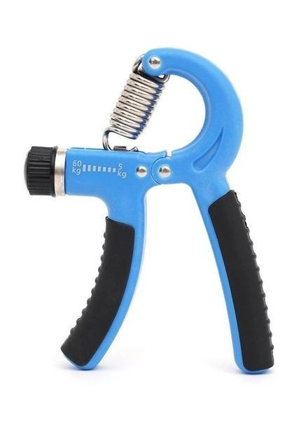 Эспандер кистевой пружинный с регулировкой нагрузки 5 - 60 кг (синий) No Brand (366973050)