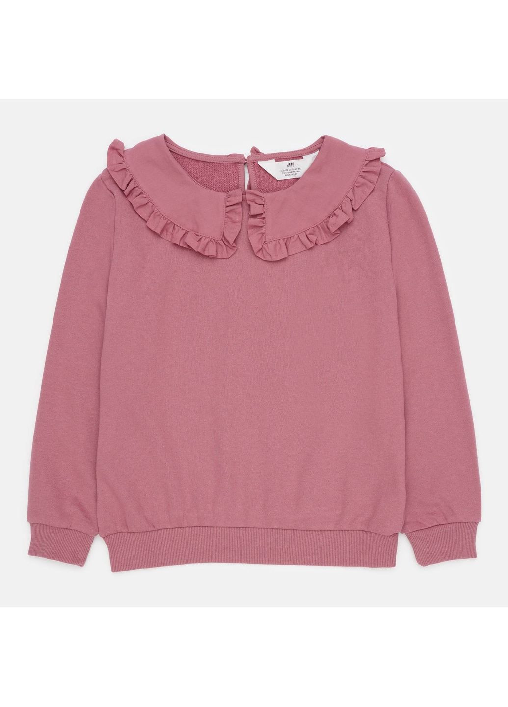 H&M світшот однотонний рожевий повсякденний бавовна