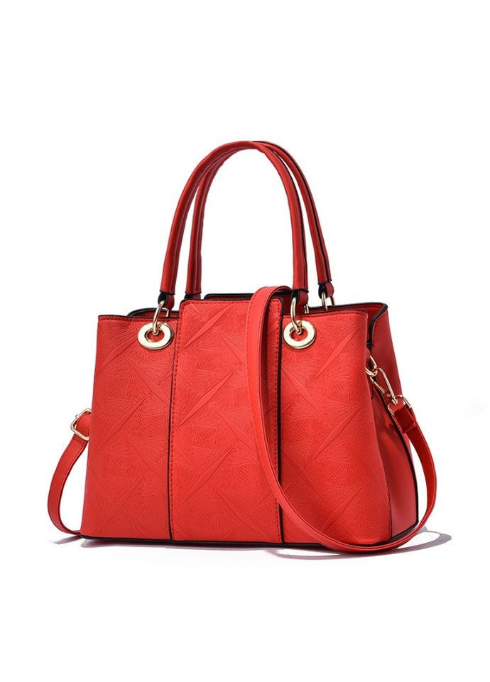 Жіноча сумка на плече трапецієподібної форми з екошкіри з квітковим принтом червона (sku_1259К) No Brand (330576936)