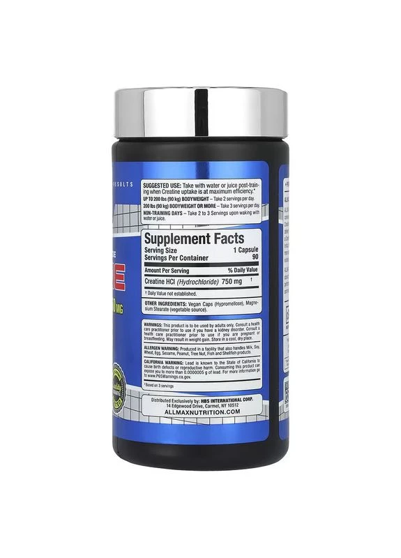 Креатин Creatine HCL 750 mg 90 Capsules ALLMAX Nutrition (305520604)