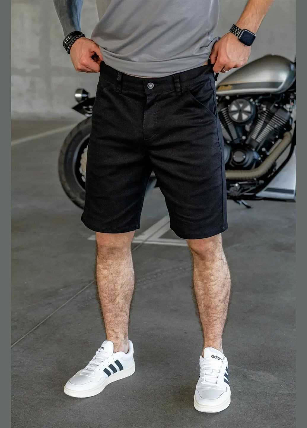 Мужские классические шорты Чинос Черные Teamv (337115801)