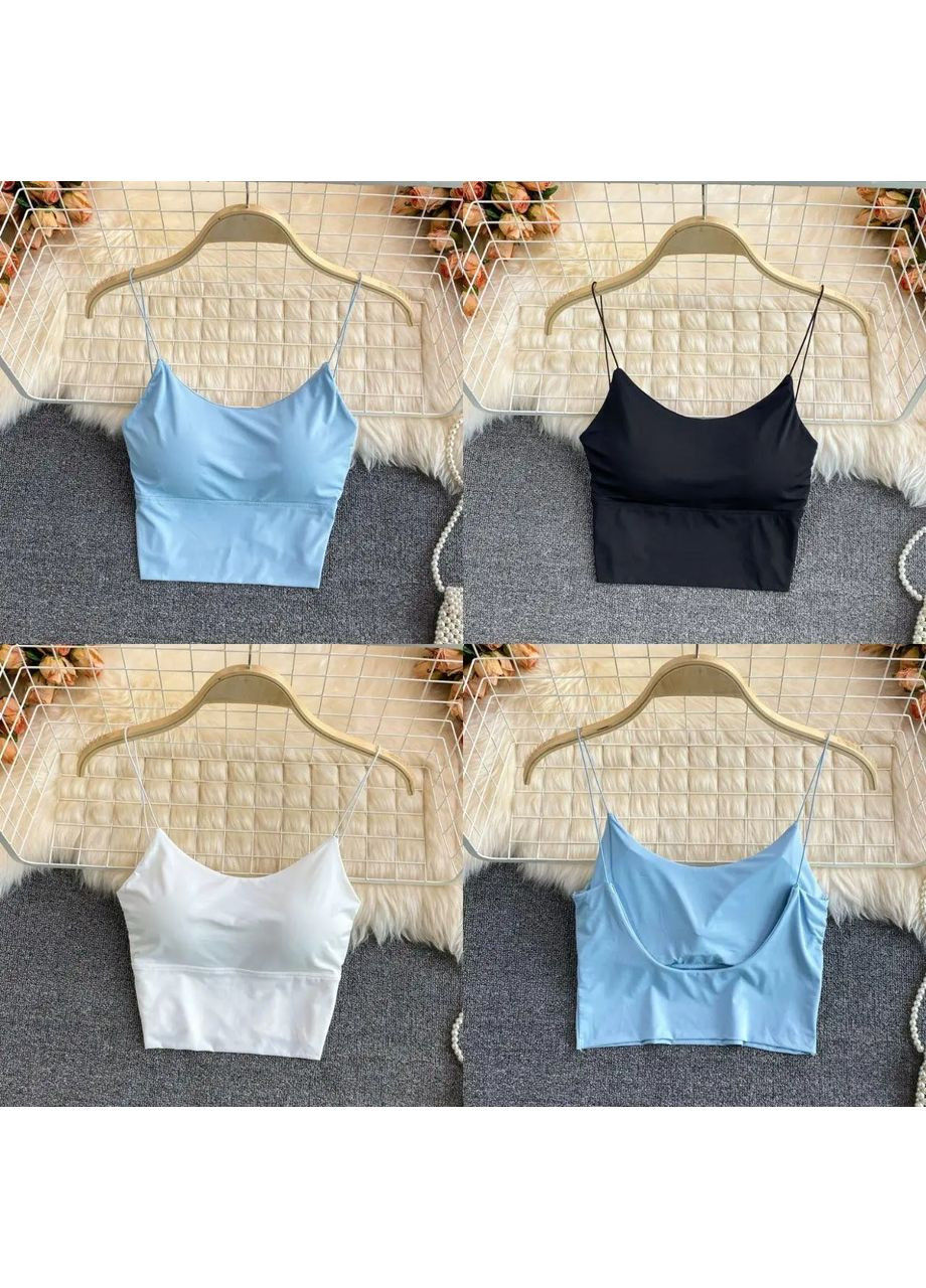 Топ Mila, Базовый топ на тонких крученых бретелях с поролоновыми чашечками, Летний топ-майка No Brand Топ Mila чорний (354331174)