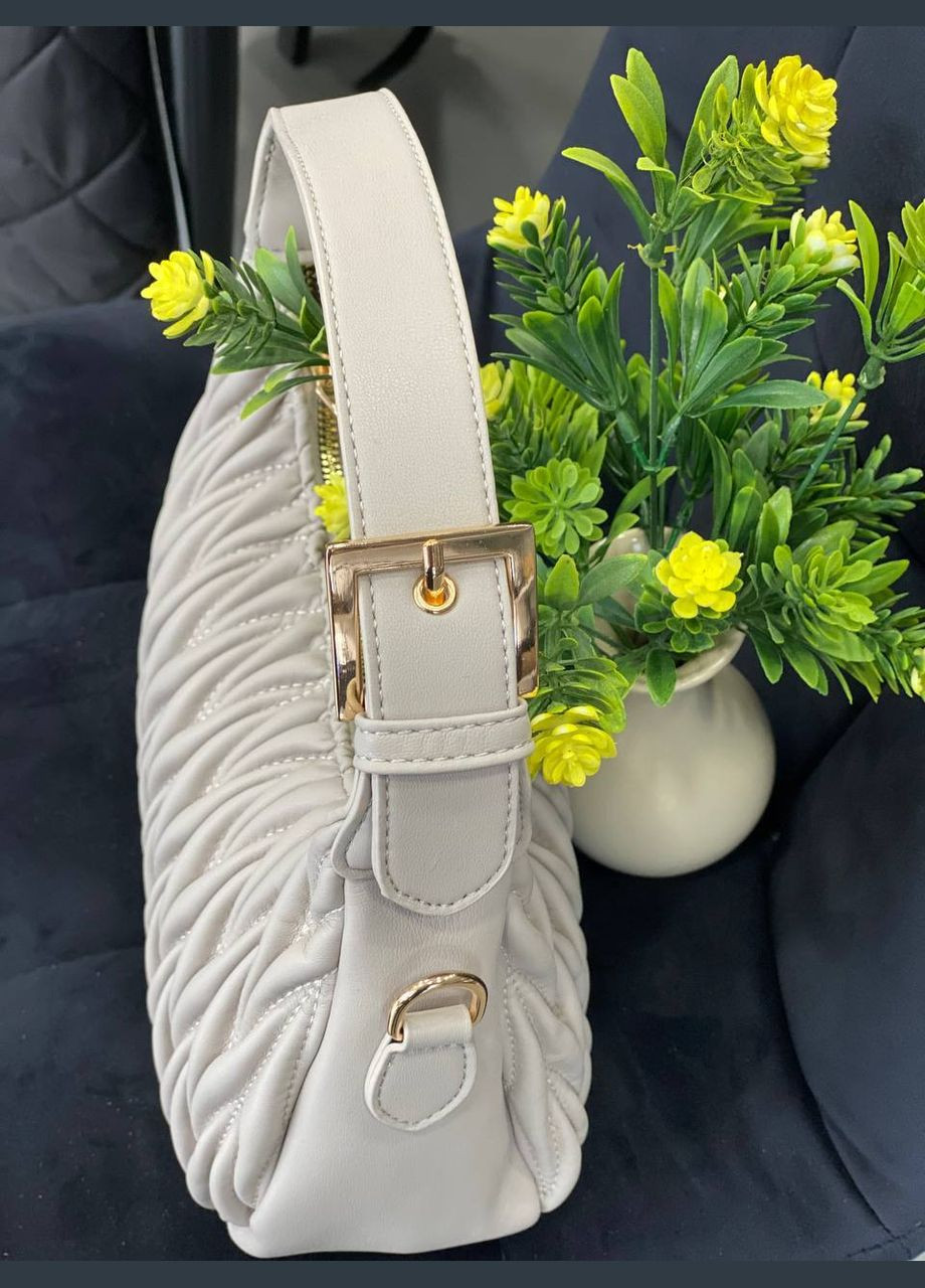 Жіноча сумка-багет із жатої еко-шкіри сiрого кольору 32251 Fashion (338188051)