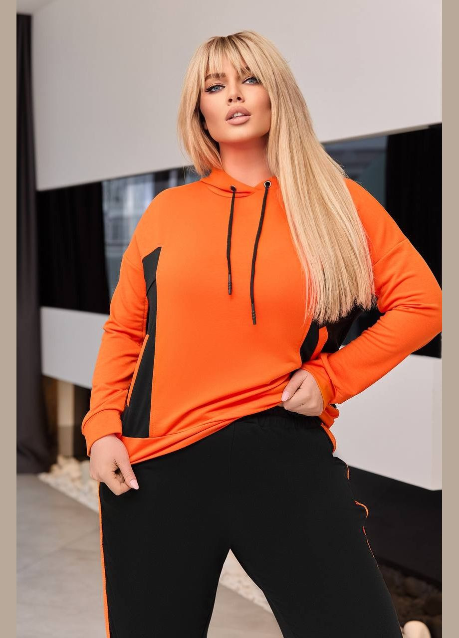 Женский костюм двойка цвет оранжевый-черный р.58/60 453126 New Trend (285711664)
