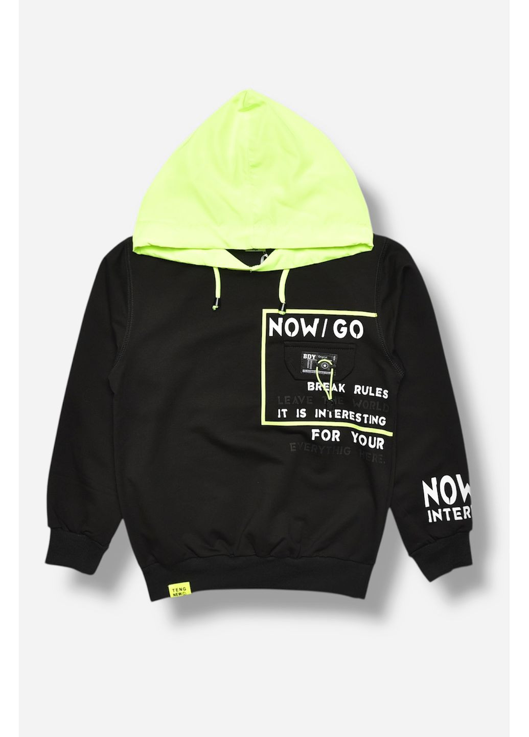 Кофта детская для мальчика черного цвета с принтом Let's Shop (365589418)