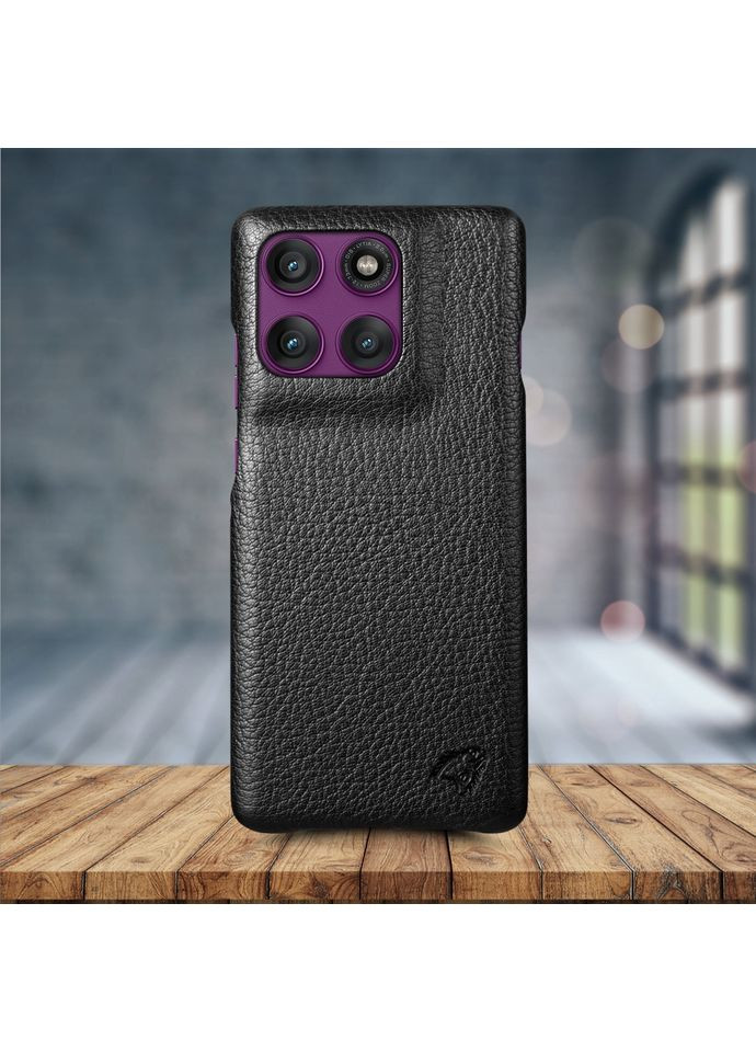 Кожаная накладка Cover для Motorola Edge 60 Pro Чёрный (79337) Stenk (362376339)