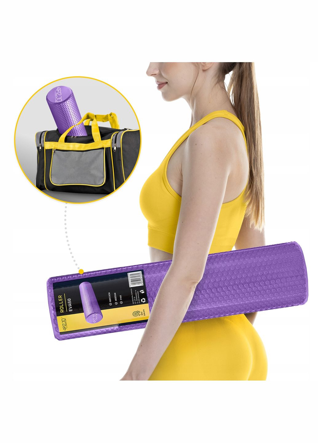 Массажный ролик CARE+ EVA 60 x 15 см (валик, роллер) Purple (P-5907739314390) 4FIZJO (301733250)