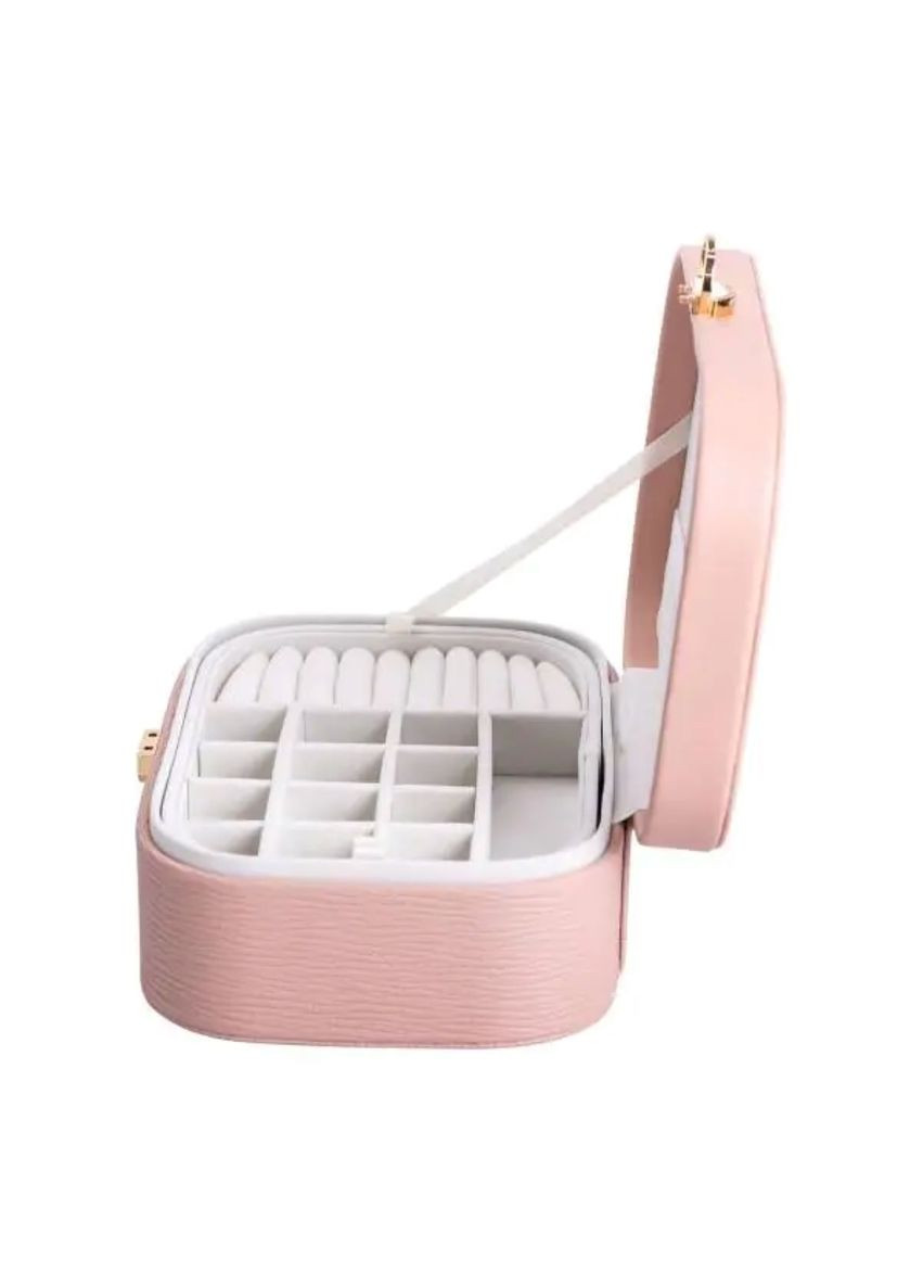 Скринька для прикрас з еко шкіри 2 яруси із замком органайзер для ювелірних виробів HP-5-1P (A-033841) Yiwu (356729077)