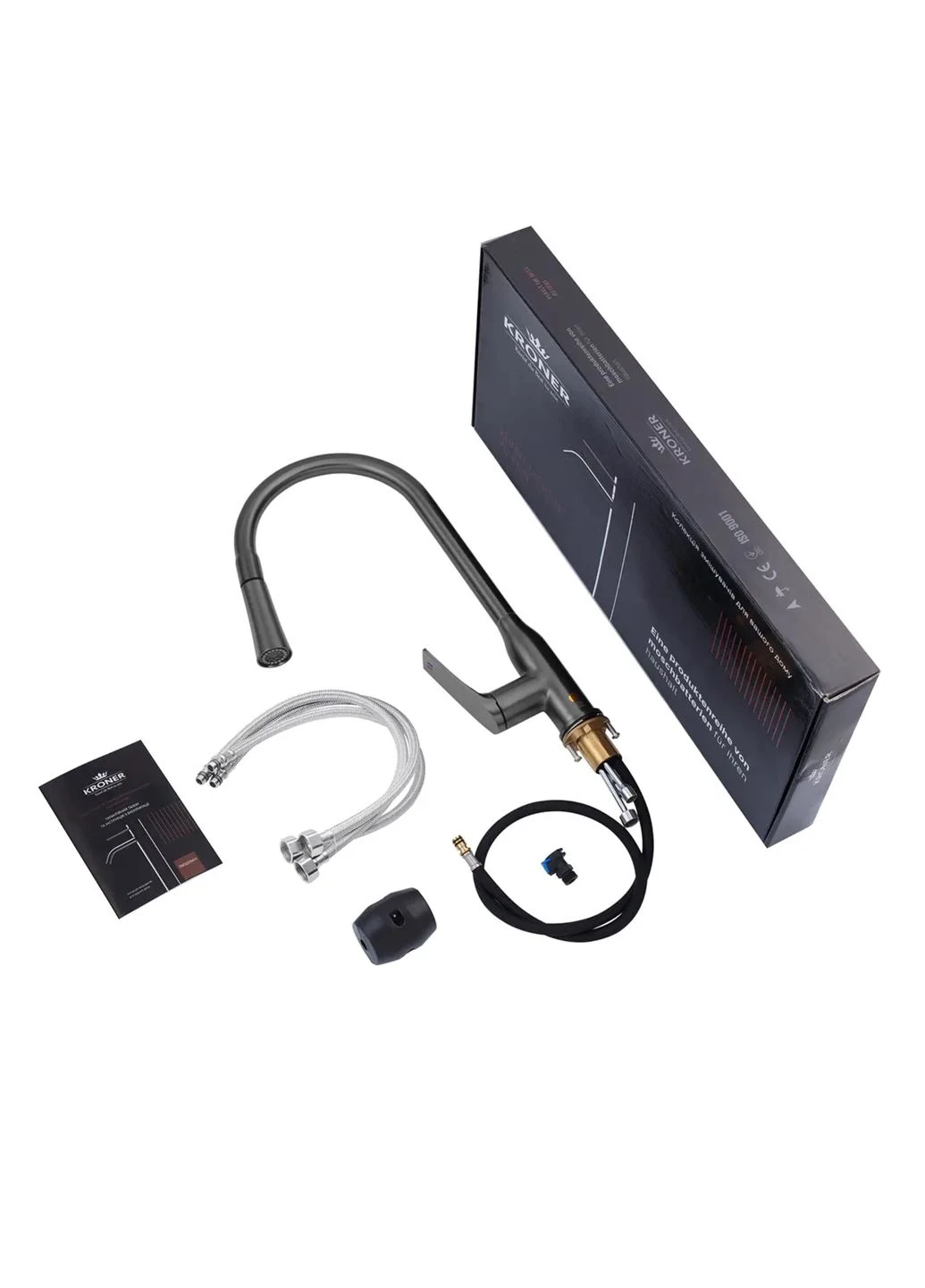 Кухонна мийка 4-в-1 (комплект) KRP Schwarze - 63х50HM PVD (3.0/1.0 мм) Kroner (349512574)