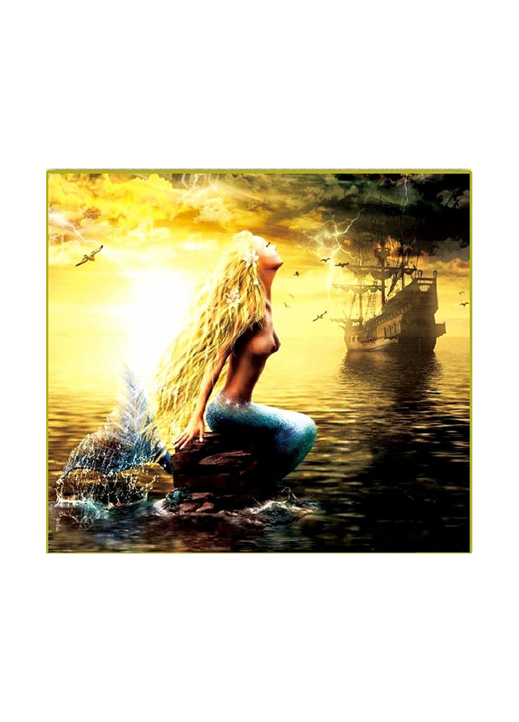 Алмазная мозаика Русалка . Набор алмазной вышивки стразами No Brand 6845 (282823534)
