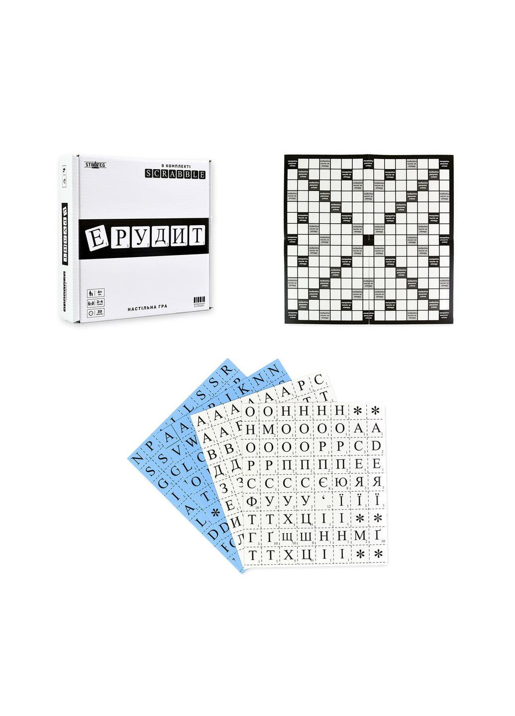 Настольная игра Эрудит черно-белый цвет разноцветный ЦБ-00276950 Strateg (329589571)