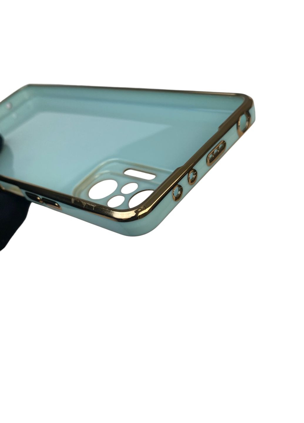 Чехол для Redmi Note 10 Pro 4G с кольцом-подставкой с золотой окантовкой редми нот 10 про бирюзовый gs1 Xiaomi (366230522)