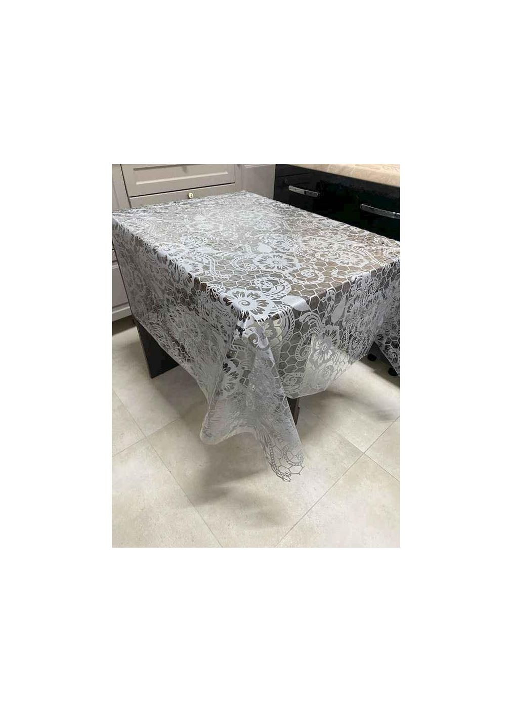 Клейонка LACE 1,35м х 22м ПВХ, ажурна Сота срібло ТМ Selena (315782558)