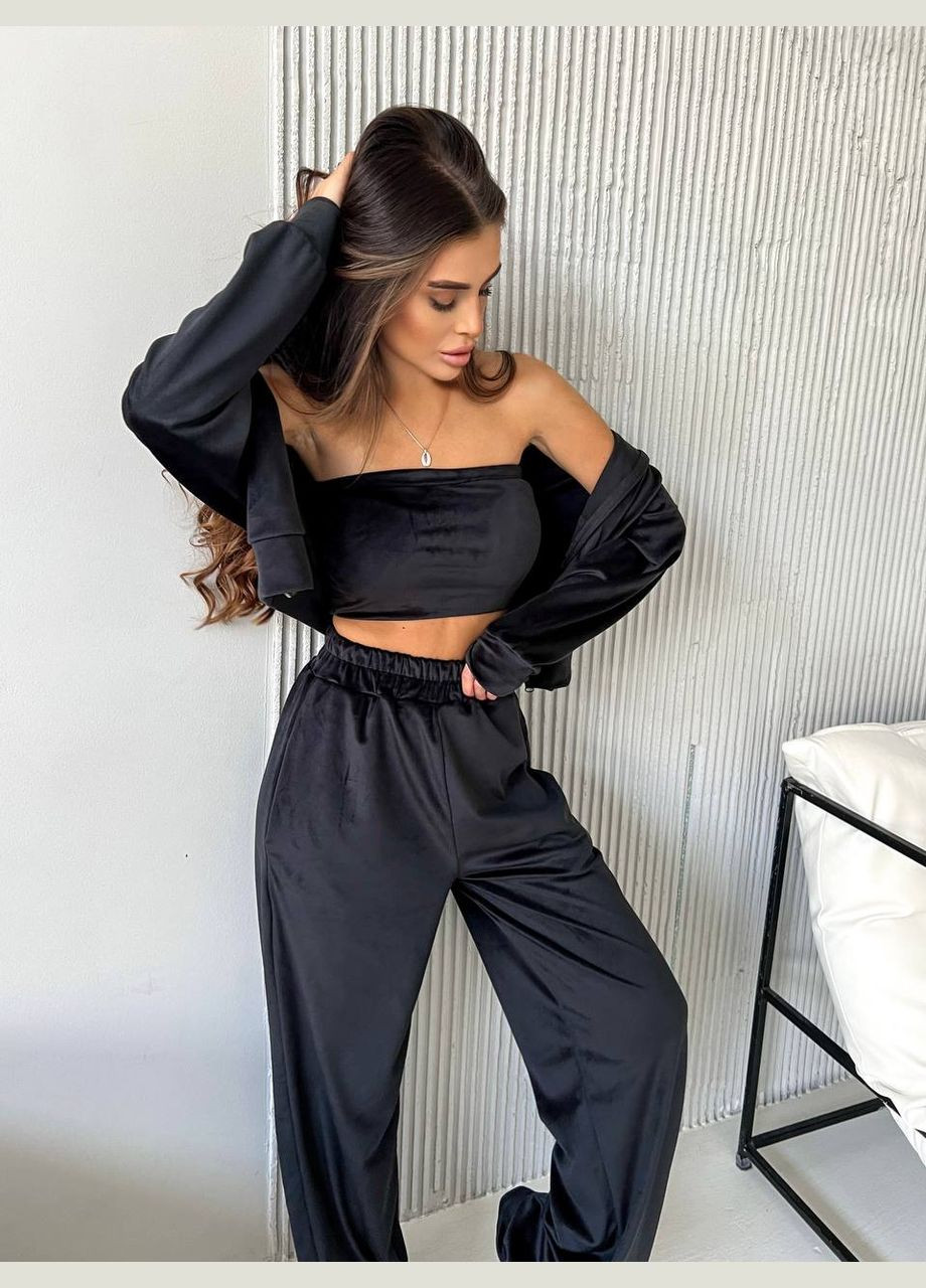 Костюм жіночий трійка велюровий No Brand (315049535)