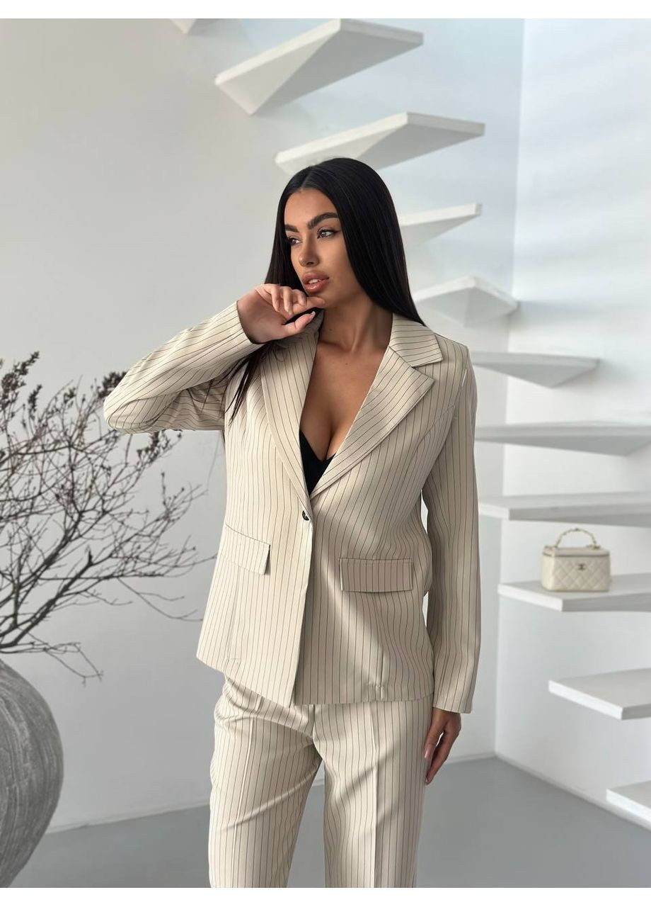 Костюм (пиджак, брюки), цвет Молочный Fashion (361310295)