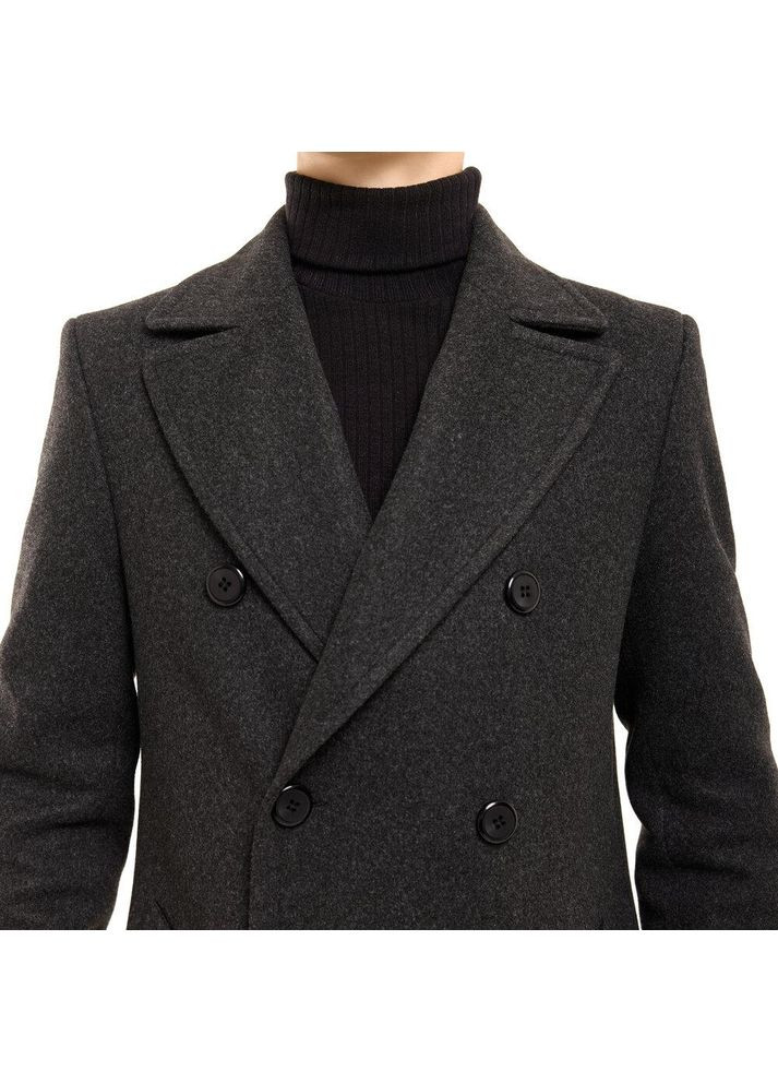 Темно-сіре демісезонне Чоловіче класичне демісезонне пальто темно-сіре Freedom