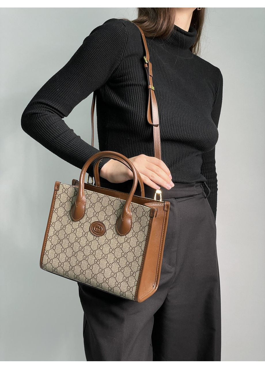 Сумка жіноча Ophidia Leather-Trimmed Monogrammed Coated-Canvas Tote Bag No Brand (367610008)