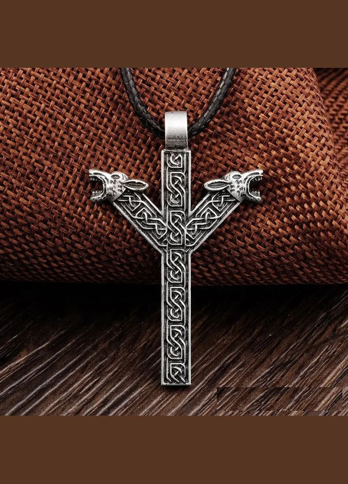 Кулон амулет Альгіз руну життя рунічний талісман із символікою вікінгів No Brand (338436390)