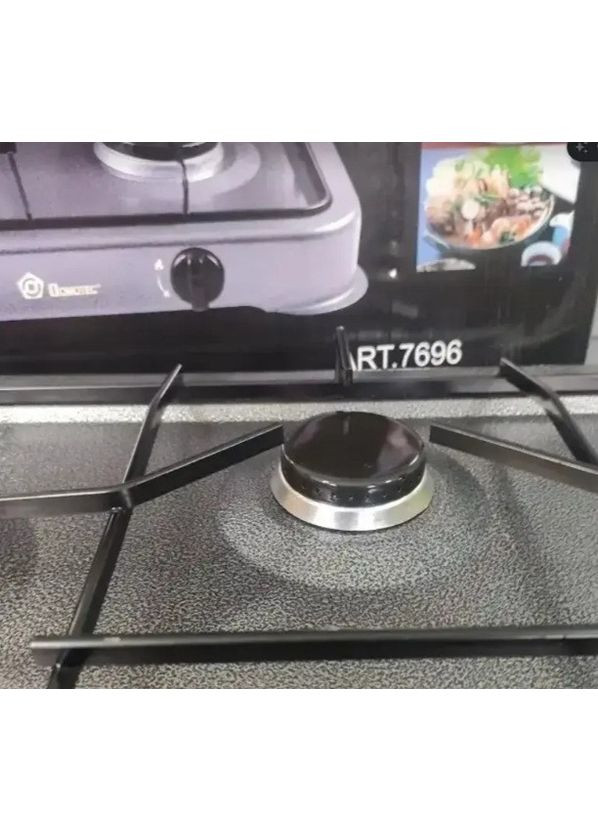 Газовая настольная плита MS-6603 на 3 конфорки металлическая эмалированная поверхность Серая Domotec (361851576)