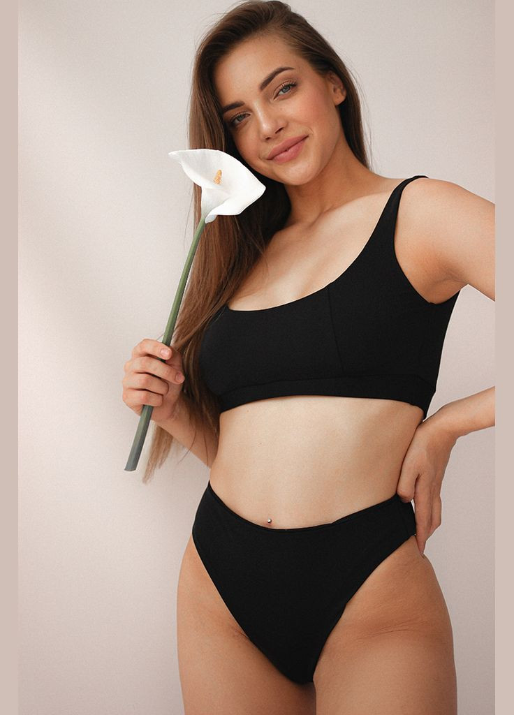 Черный летний черные плавки с высокой посадкой - basic (153st-21toh-bl) Kari Shop Atelier